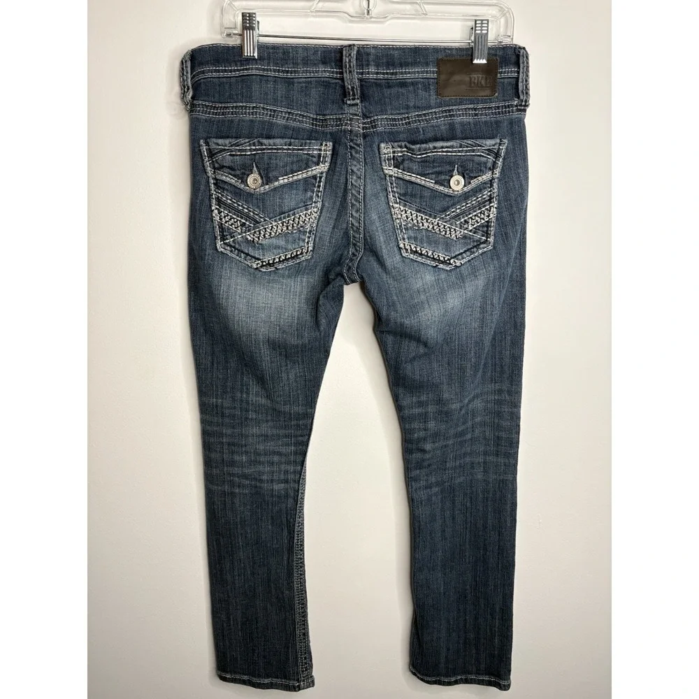 BKE Jeans Aiden Bootcut Dark Wash Mens‎ Size 29S Measures 29x29 Flap Pocket